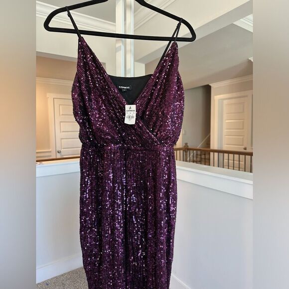 Express sparkly purple sequin jumpsuit - Picture 11 of 11